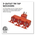 Office Electronics & Batteries | GoGreen Power GG-03431OR 3-Outlet Tri Tap Adapter with Covers, Orange image number 2