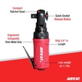 New Year New Savings! Save $25 off $150 | AIRCAT 807 3/8 in. &ldquo;Mini&rdquo; Air Palm Ratchet image number 2