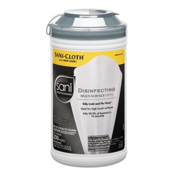 PRODUCTS | Sani Professional NIC P22884 7.5 in. x 5.38 in. Disinfecting Multi-Surface Wipes - White (200/Canister, 6 Canisters/Carton)