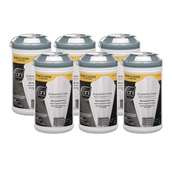 CLEANING WIPES | Sani Professional NIC P22884 7.5 in. x 5.38 in. Disinfecting Multi-Surface Wipes - White (6/Carton)
