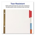 Office Jansan | Avery 11121 Big Tab 11 in. x 8.5 in. 5-Tab Double-Sided Gold Edge Reinforcing Insertable Dividers - Assorted Tabs/White (1-Set) image number 5