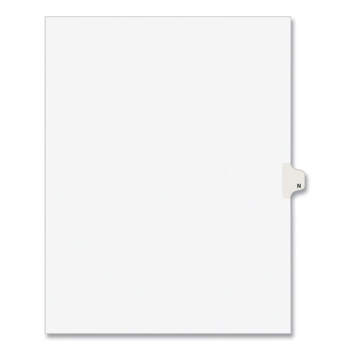 Office Jansan | Avery 01414 11 in. x 8.5 in. 26-Tab N Avery Style Preprinted Legal Exhibit Side Tab Index Dividers - White (25/Pack) image number 0