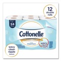 Cleaning & Janitorial Supplies | Cottonelle 12456 Clean Care 1-Ply Septic Safe Bathroom Tissue - White (12/Pack) image number 1