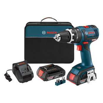 Factory Reconditioned Bosch 18V Brushless Lithium-Ion Compact Tough 1/2 in. Cordless Hammer Drill Driver Kit (2 Ah)
