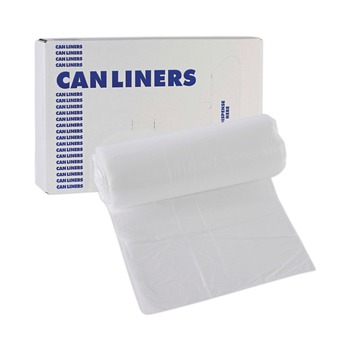 Boardwalk 16 Gallon 6 mic 24 in. x 33 in. Perforated Roll High-Density Can Liners - Natural (50 Bags/Roll, 20 Rolls/Carton)