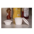 Food Trays, Containers, and Lids | Eco-Products EP-SPCLID2NFA 2 oz Vanguard Sugarcane Portion Cup Lid - White (2500/Carton) image number 2