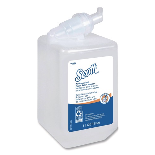 Cleaning & Janitorial Supplies | Scott 91554 1,000 mL Antimicrobial Foam Skin Cleanser Refill - Fresh Scent image number 0