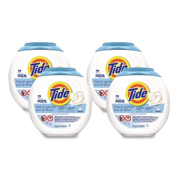 Tide PODS 63 oz. Tub HE Compatible Laundry Detergent - Free and Gentle (4/Carton)