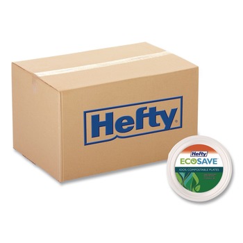Hefty RFP D77300 ECOSAVE 6.75 in. Diameter Plate Sugarcane Tableware - White (12/Carton)