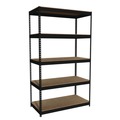 Office Filing Cabinets & Shelves | Alera 26111 48 in. x 24 in. x 84 in. 5-Shelf Steel Shelving Unit with Particleboard Shelves - Black image number 0