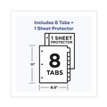 Office Jansan | Avery 16741 8-Tab 11 in. x 8.5 in. Easy View Plastic Dividers with Multicolored Tabs and Sheet Protector - Clear (1-Set) image number 8