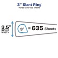 Office Jansan | Avery 05601 3 Slant Rings 3 in. Capacity 11 in. x 8.5 in. Heavy-Duty Non Stick View Binder with DuraHinge - Light Blue image number 4