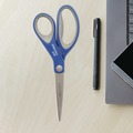 Office & Office Supplies | Westcott 17837 8 in. Long 3.25 in. Cut Length Scissors with Antimicrobial Protection - Straight Blue/Gray Handle (3/Pack) image number 3