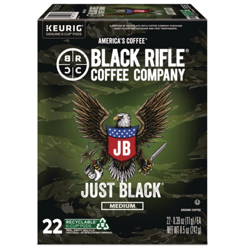 Bulk Savings Pricing 2 | Black Rifle Coffee Company 5000384042 Coffee K-Cups - Just Black (22/Box) image number 0