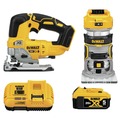 Combo Kits | Dewalt DCK201P1 20V MAX XR Brushless Lithium-Ion Cordless Jig Saw and Compact Router Woodworking Combo Kit (5 Ah) image number 0