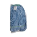 Mops | Boardwalk BWK502BLNBCT 1 in. Headband Cotton/Synthetic Fiber Super Loop Wet Mop Head - Medium, Blue (12/Carton) image number 1