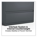  | Alera 25495 36 in. x 18.63 in. x 52.5 in. 4-Drawer Lateral File - Charcoal image number 5