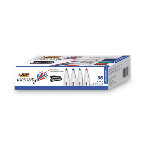  | BIC GDEM36AST Intensity Low Odor Fine Point Dry Erase Marker Set - Assorted Colors (36-Piece/Set) image number 0