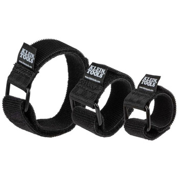 MATERIAL HANDLING | Klein Tools 450-600 6-Piece 6 in. / 8 in. / 14 in. Hook and Loop Cinch Strap Cable Tie Set - Black