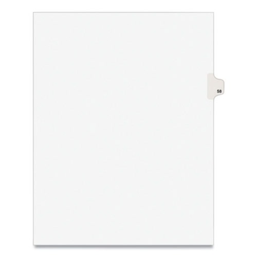 Customer Appreciation Sale - Save up to $60 off | Avery 01058 11 in. x 8.5 in. 10-Tab 58 Tab Titles Avery Style Preprinted Legal Exhibit Side Tab Index Dividers - White (25-Piece/Pack) image number 0
