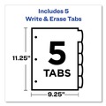 Mothers Day Sale! Save an Extra 10% off your order | Avery 16825 11.13 in. x 9.25 in. Write and Erase 5-Tab Dividers with Straight Pocket - White (1 Set) image number 5