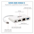 Electronic Adapters & Chargers | Tripp Lite U444-06N-H4GU-C USB-C 4K HDMI USB-A PD Charging 4K Dock with Charging and Ethernet - White image number 2