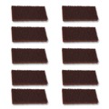 Cleaning Brushes | Boardwalk 7100359808 4.62 in. x 10 in. Heavy-Duty Utility Pad - Brown (10/Carton) image number 0