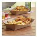 Food Trays, Containers, and Lids | SCT SCH 0517 2 lbs. Capacity Eco Paper Food Trays - Brown Kraft (1000/Carton) image number 2