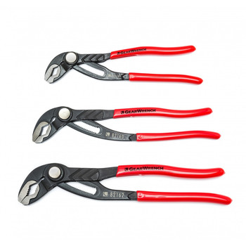 GearWrench 82118 3-Piece Push Button Tongue & Groove Plier Set
