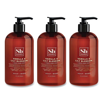 Soapbox 12 oz Hand Soap - Vanilla and Lily Blossom Scent (3/Box)
