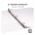 Binders & Binding Supplies | Samsill I08517C 11 in. x 8.5 in. 0.5 in. Capacity 3 Rings Economy Round Ring View Binder - White (12/Carton) image number 2