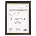 Office Jansan | NuDell 11818 EZ Mount Document Frame with Trim Accent and Plastic Face - Black/Gold (18/Carton) image number 0