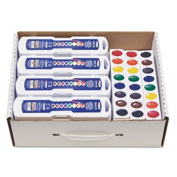 Prang Professional Watercolor Master Pack: 24 Eight-Color Palette Sets and 12 Eight-Color Refill Strips - Assorted Colors (36/Pack)