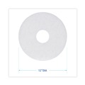 Cleaning Cloths | Boardwalk BWK4012WHI 12 in. Diameter Polishing Floor Pads - White (5/Carton) image number 3