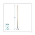 New Year New Savings! Save $25 off $150 | Boardwalk BWK603 1.13 in. x 62 in. #20plus Screw Clamp Metal Head Wooden Mop Handle - Natural image number 3