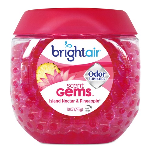 BRIGHT Air BRI 900229 Scent Gems Odor Eliminator, Island Nectar And Pineapple, Pink, 10 Oz Jar, 6/carton image number 0
