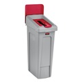 Office Jansan | Rubbermaid Commercial 2007194 Slim Jim 16.5 in. x 8 in. x 0.5 in. Paper Recycling Top - Red image number 1