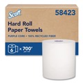 Paper Towels and Napkins | Scott 58423 8 in. x 700 ft. 1-Ply 100 Percent Recycled Hard Roll Paper Towels - White (6/Carton) image number 0