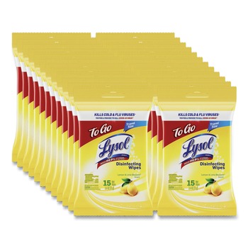 LYSOL Brand 6.69 in. x 7.87 in. 1-Ply Disinfecting Wipes Flatpacks - Lemon and Lime Blossom White (24/Carton)