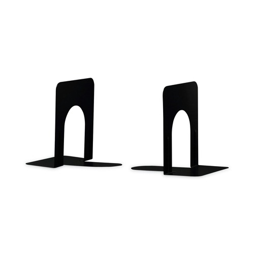 Office Jansan | Universal UNV54051 4-3/4 in. x 5-1/4 in. x 5 in. Heavy Gauge Steel Standard Economy Bookends - Black (1 Pair) image number 0