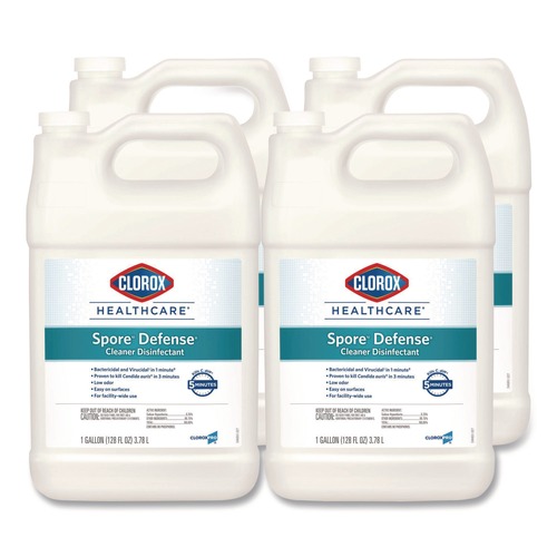 Cleaning & Janitorial Supplies | Clorox Healthcare CLO32122 Spore Defense 1-Gallon Refill Bottle Closed System Cleaner Disinfectant (4/Carton) image number 0