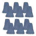 Mops | Rubbermaid Commercial FGF51800BL00 24 oz. 1 in. Band Cotton/Synthetic Cut-End Blend Mop Head - Blue (12/Carton) image number 0