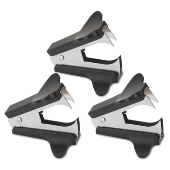 Universal UNV00700VP Jaw-Style Staple Removers - Black (3/Pack)