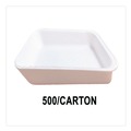 Food Service | GEN 2DWH 8.56 in. x 6.1 in. x 1.2 in. No. 2D Foam Meat Trays - White (500/Carton) image number 1