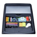 Office Filing Cabinets & Shelves | Storex 61352U01C 19 in. x 15 in. x 23 in. 2 Letter File Drawers Mobile Filing Cabinet with Metal Siding and Top-Drawer Organizer Tray - Silver/Black image number 5