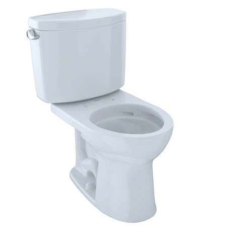 Fixtures | TOTO CST453CEFG#01 Drake II Two-Piece Round 1.28 GPF Universal Height Toilet (Cotton White) image number 0