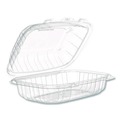 Food Trays, Containers, and Lids | Dart 69PPHT1 6.5 in. x 9 in. x 3 in. ProPlanet Microwaveable Hinged Plastic Containers - Clear (300/Carton) image number 2