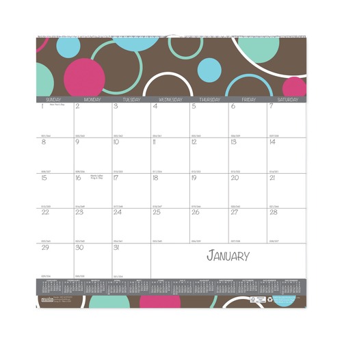 Calendars & Planners | House of Doolittle 340 12-Month (Jan to Dec): 2026 12 in. x 12 in. Recycled Bubbleluxe Wall Calendar - White/Multicolor Sheets image number 0