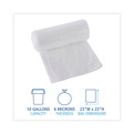 Trash Bags | Boardwalk Z4824RNKR01 24 in. x 23 in. 10 gal. 6 microns High-Density Can Liners - Natural (50 Bags/Roll, 20 Rolls/Carton) image number 4