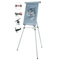  | MasterVision FLX09102MV Adjusts 35 in. to 64 in. Metal High Telescoping Tripod Display Easel - Silver image number 1